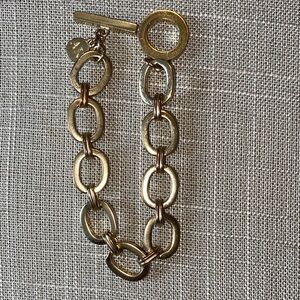 Vintage Anne Klein Gold Tone Chain Link Bracelet w/ Toggle Fastener